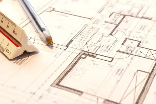 Image of architect Desborough drawings